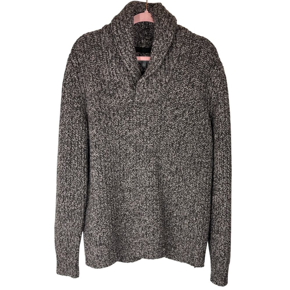 L.L. Bean Signature Lambswool Blend Shawl Collar Neckline Sweater, Large, Mens